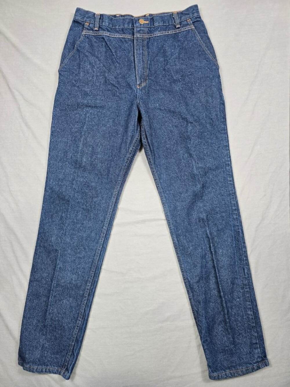 Vintage Wrangler Misses Full Fit Jeans Size 16 Blue Denim 100% Cotton Made USA